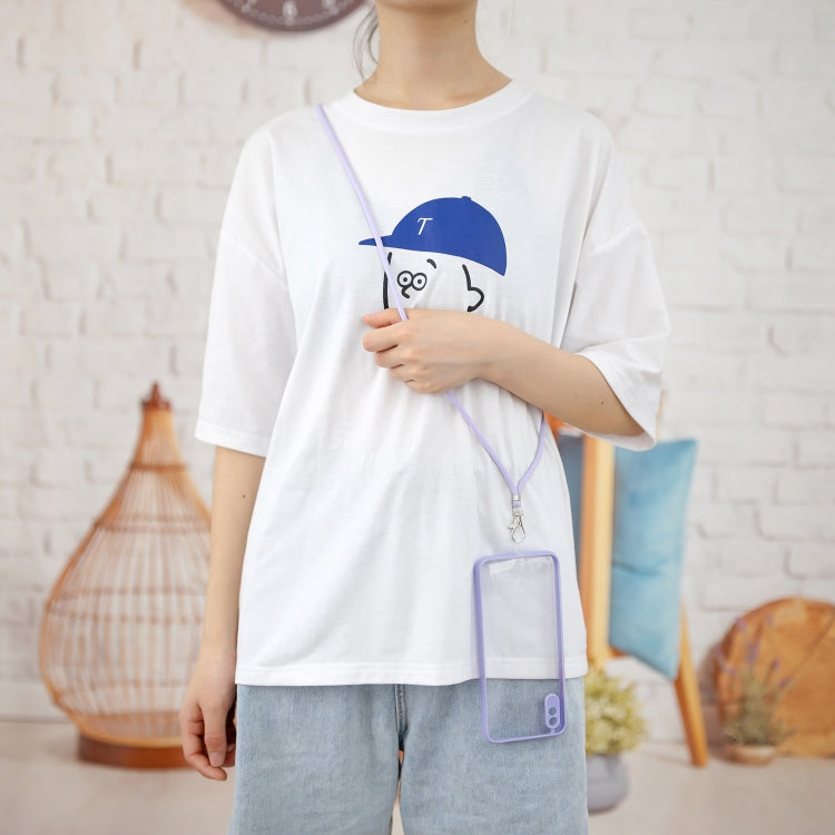 For Xiaomi Redmi 9A/9i Transparent PC+TPU Phone Case with Contrast Color Button & Neck Lanyard