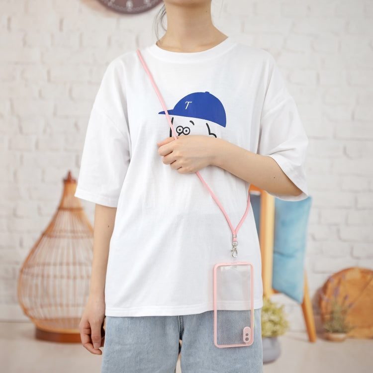 For Xiaomi Redmi 9A/9i Transparent PC+TPU Phone Case with Contrast Color Button & Neck Lanyard