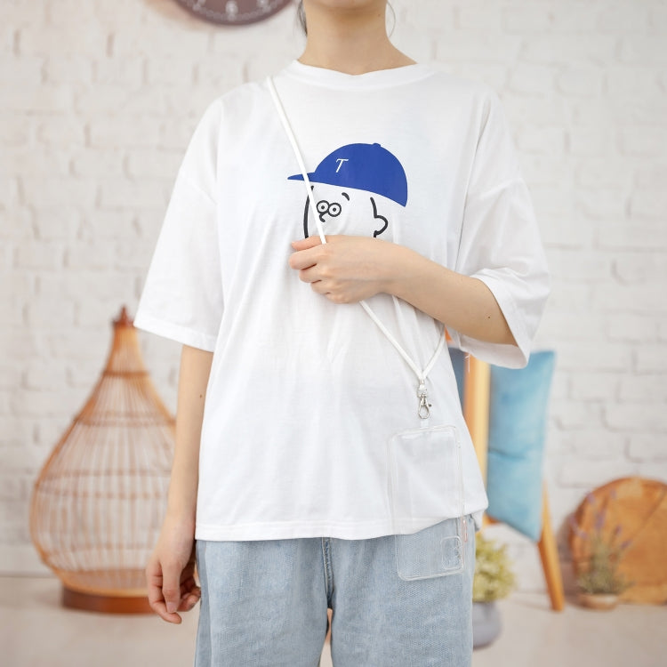 For Xiaomi Redmi 9 Power / Poco M3 Transparent PC+TPU Phone Case with Contrast Color Button & Neck Lanyard