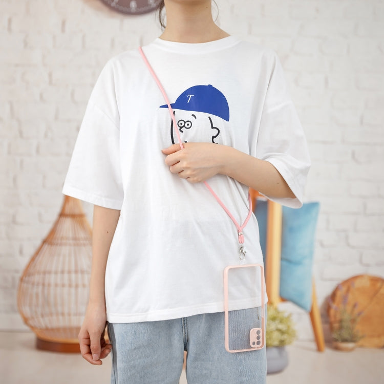 For Xiaomi Redmi 9 Power / Poco M3 Transparent PC+TPU Phone Case with Contrast Color Button & Neck Lanyard