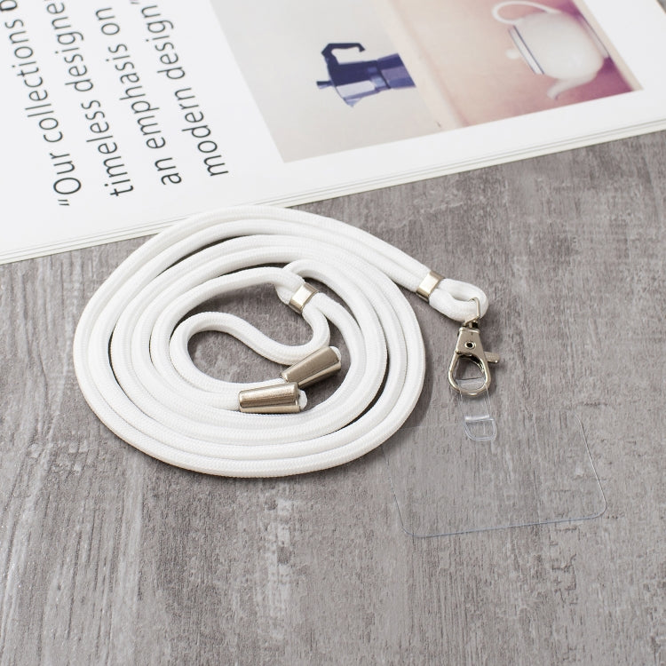 For OPPO Reno5 5G/4G / Find X3 Lite Transparent PC+TPU Phone Case with Contrast Color Button & Neck Lanyard