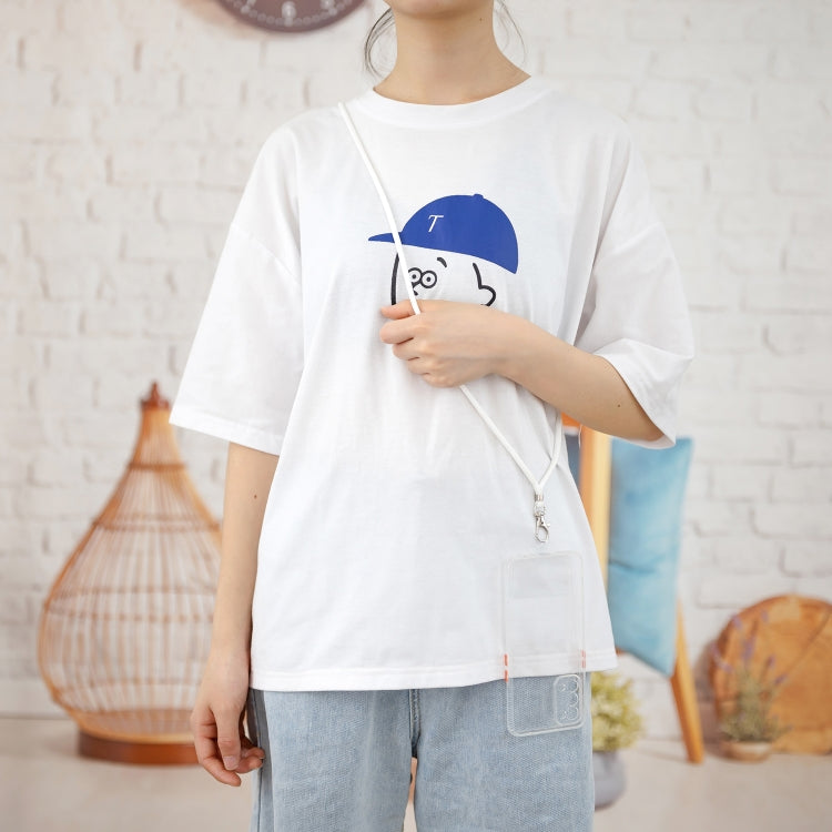 For OPPO Reno5 5G/4G / Find X3 Lite Transparent PC+TPU Phone Case with Contrast Color Button & Neck Lanyard