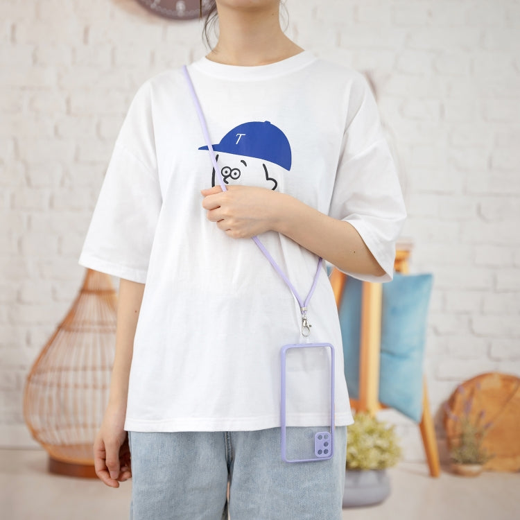 For OPPO Realme C17 / 7i Transparent PC+TPU Phone Case with Contrast Color Button & Neck Lanyard