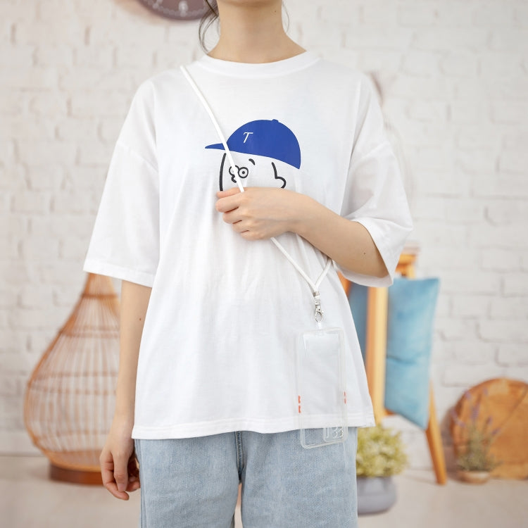 For OPPO F17/A73 2020 Transparent PC+TPU Phone Case with Contrast Color Button & Neck Lanyard