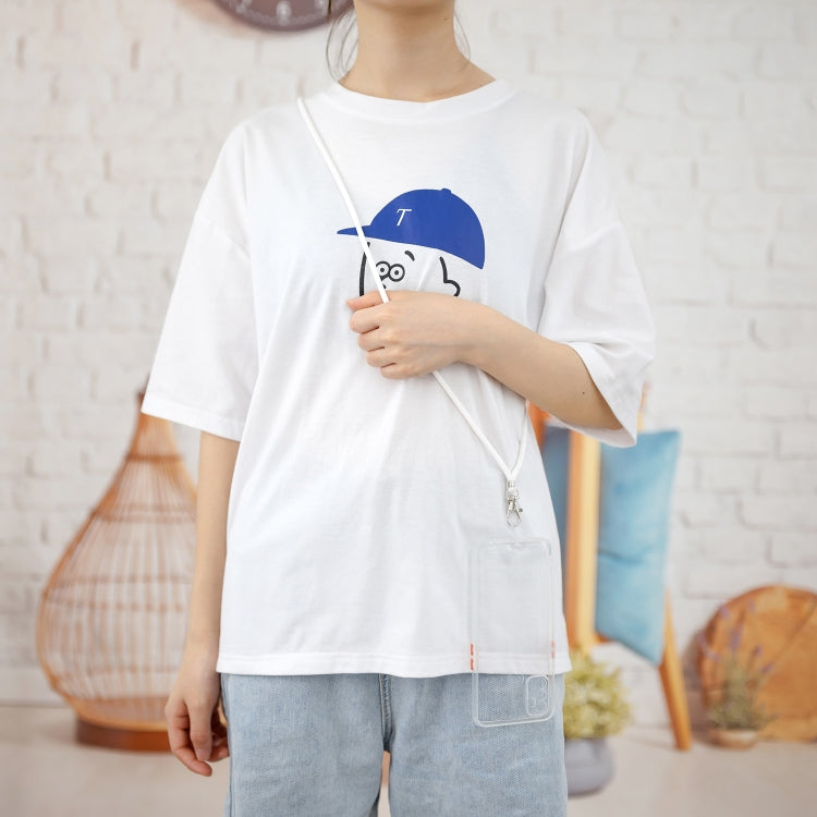 For OPPO A53 2020 / A33 2020 / A32 2020 Transparent PC+TPU Phone Case with Contrast Color Button & Neck Lanyard