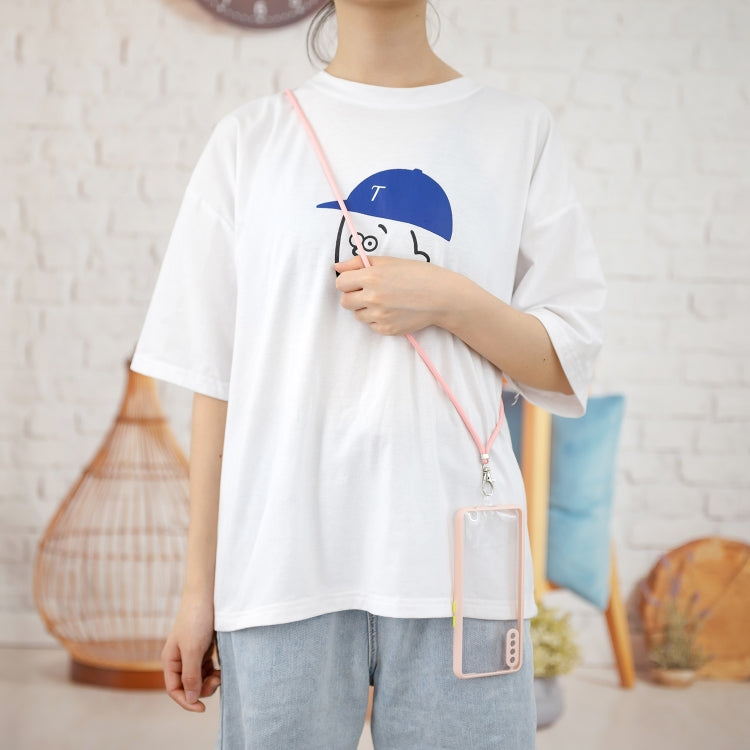 For OPPO A8 / A31 2020 Transparent PC+TPU Phone Case with Contrast Color Button & Neck Lanyard