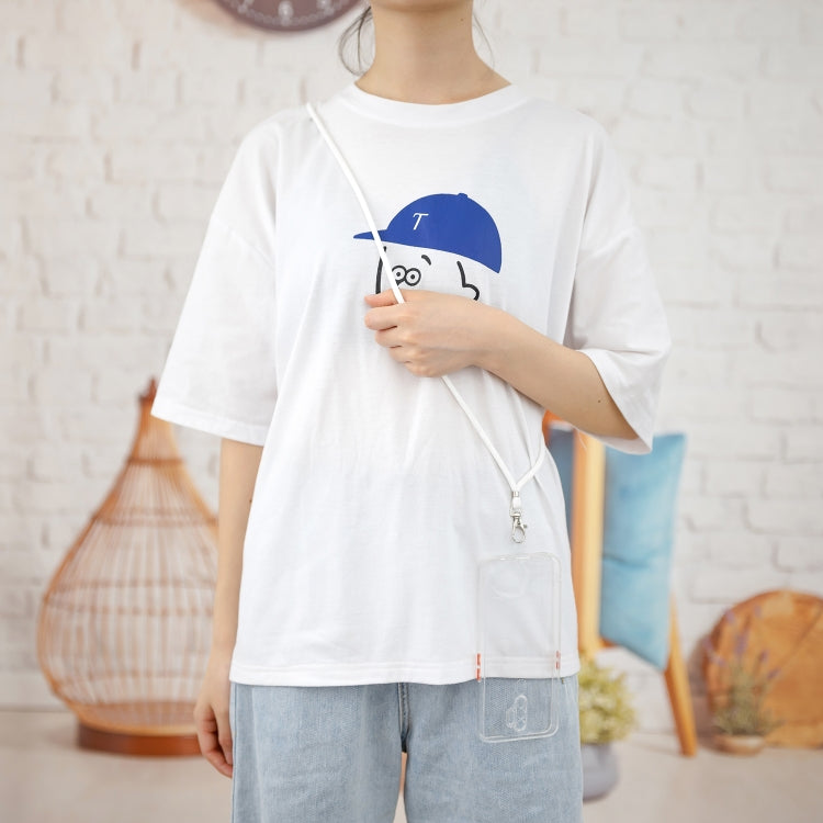 For OPPO A5 2020/A9 2020 Transparent PC+TPU Phone Case with Contrast Color Button & Neck Lanyard