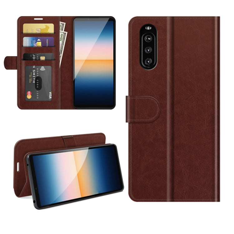 For Sony Xperia 10 III R64 Texture Single Horizontal Flip Protective Case with Holder & Card Slots & Wallet& Photo Frame