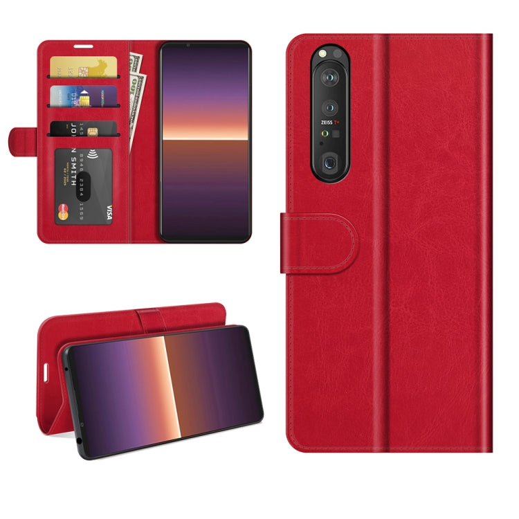 For Sony Xperia 1 III R64 Texture Single Horizontal Flip Protective Case with Holder & Card Slots & Wallet& Photo Frame