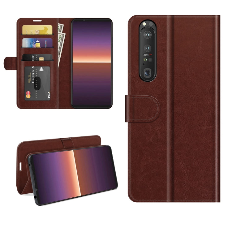 For Sony Xperia 1 III R64 Texture Single Horizontal Flip Protective Case with Holder & Card Slots & Wallet& Photo Frame
