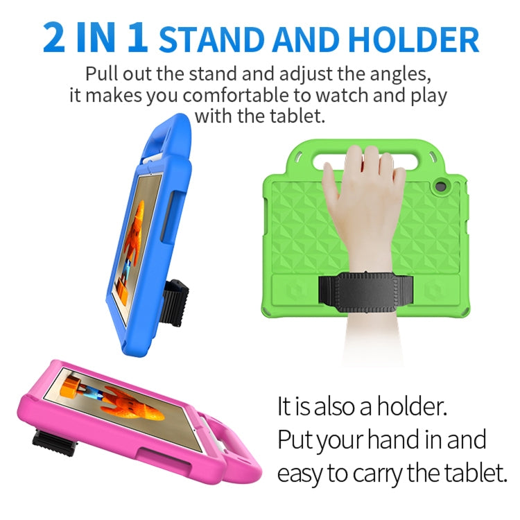 For Huawei MediaPad T3 10 9.6 inch Diamond Series EVA Anti-Fall Shockproof Sleeve Protective Shell Case with Holder & Strap