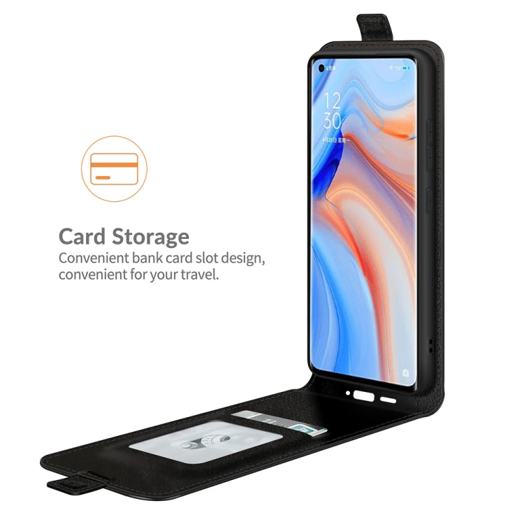 For OPPO Reno5 Pro+ / Find X3 Neo R64 Texture Single Vertical Flip Leather Protective Case with Card Slots & Photo Frame