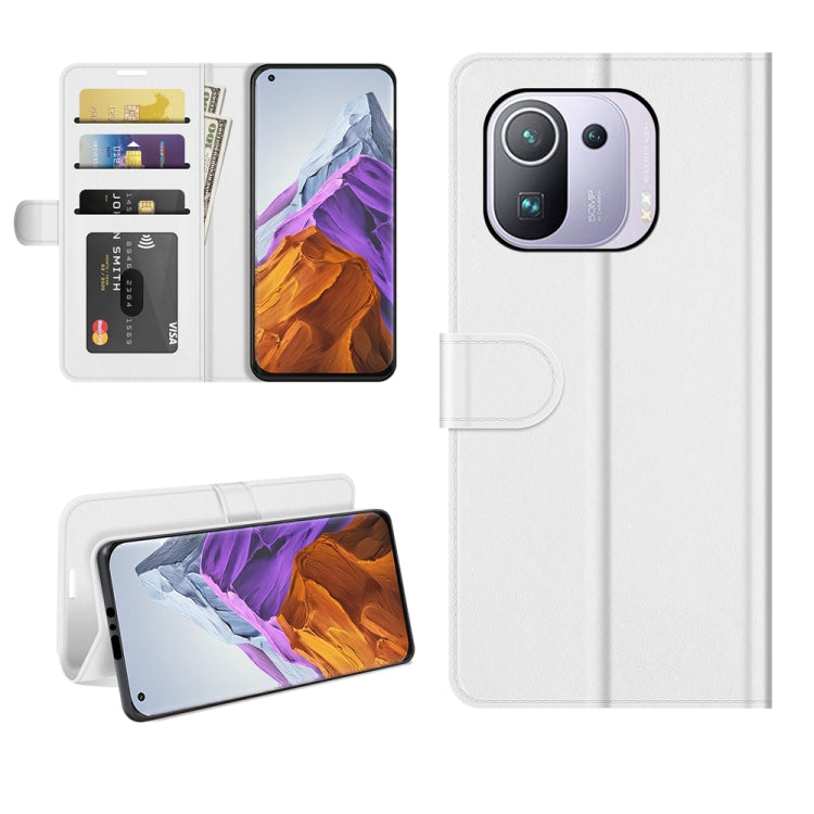 For Xiaomi Mi 11 Pro 5G / 4G R64 Texture Single Horizontal Flip Protective Case with Holder & Card Slots & Wallet& Photo Frame