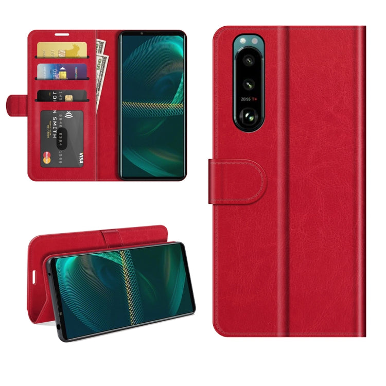 For Sony Xperia 5 III R64 Texture Single Horizontal Flip Protective Case with Holder & Card Slots & Wallet& Photo Frame