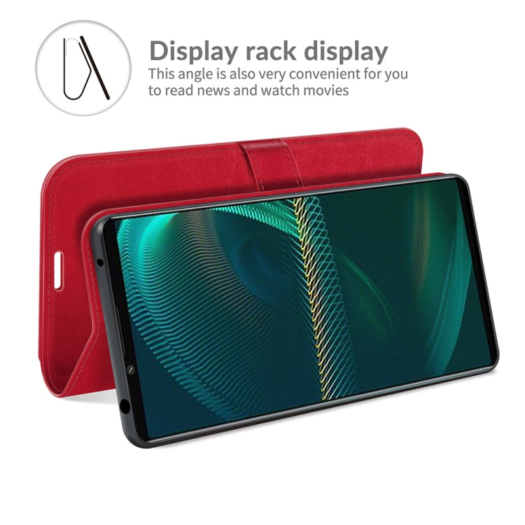 For Sony Xperia 5 III R64 Texture Single Horizontal Flip Protective Case with Holder & Card Slots & Wallet& Photo Frame