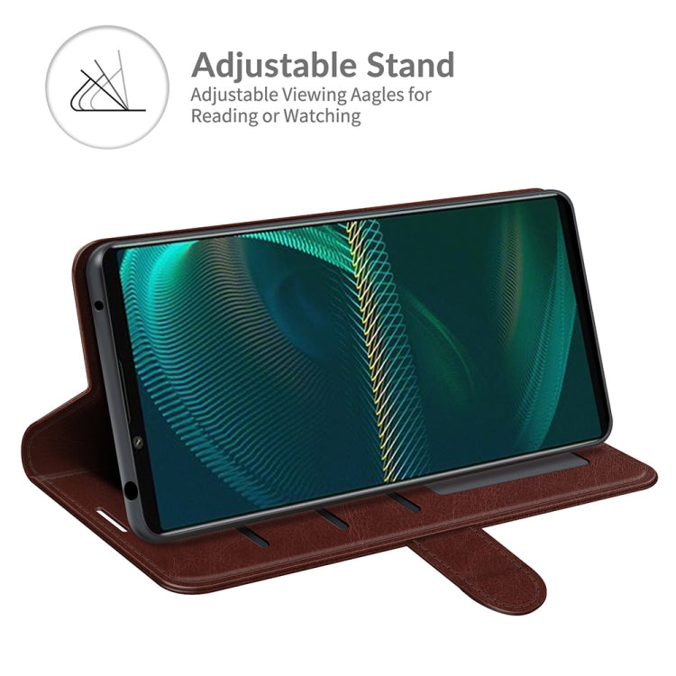 For Sony Xperia 5 III R64 Texture Single Horizontal Flip Protective Case with Holder & Card Slots & Wallet& Photo Frame