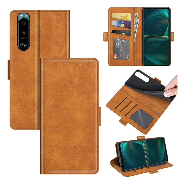 For Sony Xperia 5 III Dual-side Magnetic Buckle Horizontal Flip Leather Case with Holder & Card Slots & Wallet