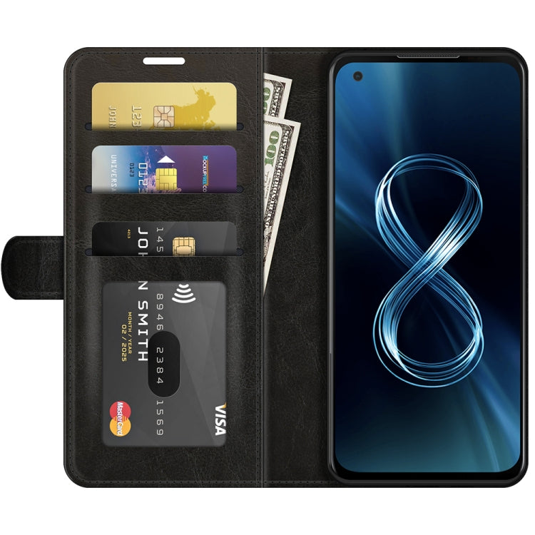 For Asus Zenfone 8 R64 Texture Single Horizontal Flip Protective Case with Holder & Card Slots & Wallet& Photo Frame