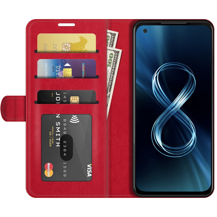 For Asus Zenfone 8 R64 Texture Single Horizontal Flip Protective Case with Holder & Card Slots & Wallet& Photo Frame
