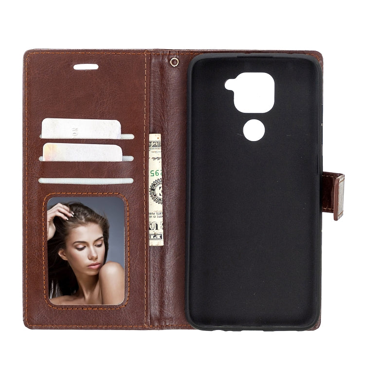 For Xiaomi Redmi Note 9 5G Crazy Horse Texture Horizontal Flip Leather Case with Holder & Card Slots & Wallet & Photo Frame