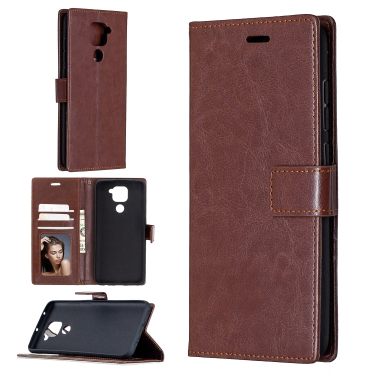 For Xiaomi Redmi Note 9 5G Crazy Horse Texture Horizontal Flip Leather Case with Holder & Card Slots & Wallet & Photo Frame