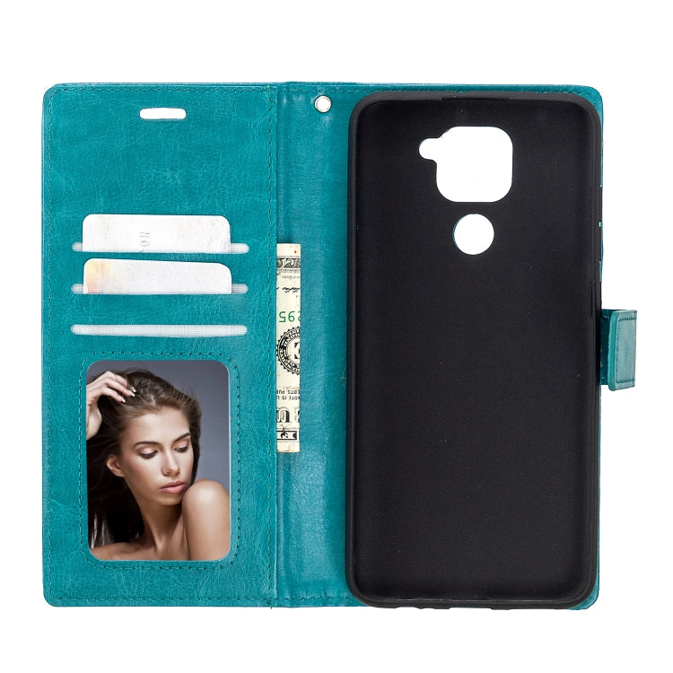 For Xiaomi Redmi Note 9 5G Crazy Horse Texture Horizontal Flip Leather Case with Holder & Card Slots & Wallet & Photo Frame