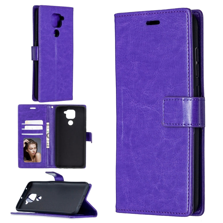For Xiaomi Redmi Note 9 5G Crazy Horse Texture Horizontal Flip Leather Case with Holder & Card Slots & Wallet & Photo Frame