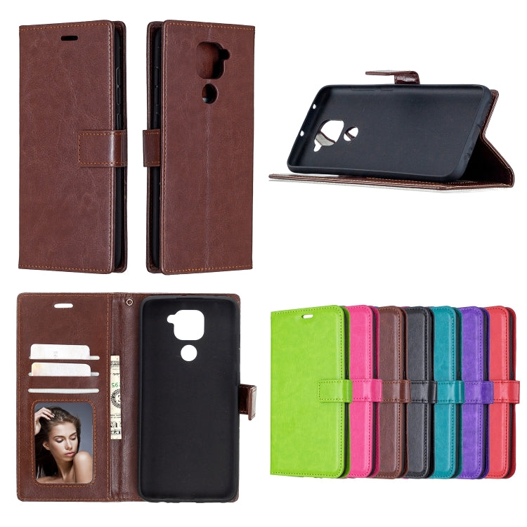 For Xiaomi Redmi Note 9 5G Crazy Horse Texture Horizontal Flip Leather Case with Holder & Card Slots & Wallet & Photo Frame