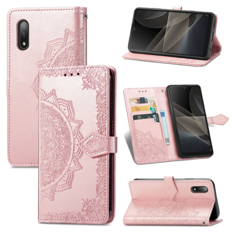 For Sony Xperia Ace II Mandala Flower Embossed Horizontal Flip Leather Case with Bracket / Card Slot / Wallet / Lanyard