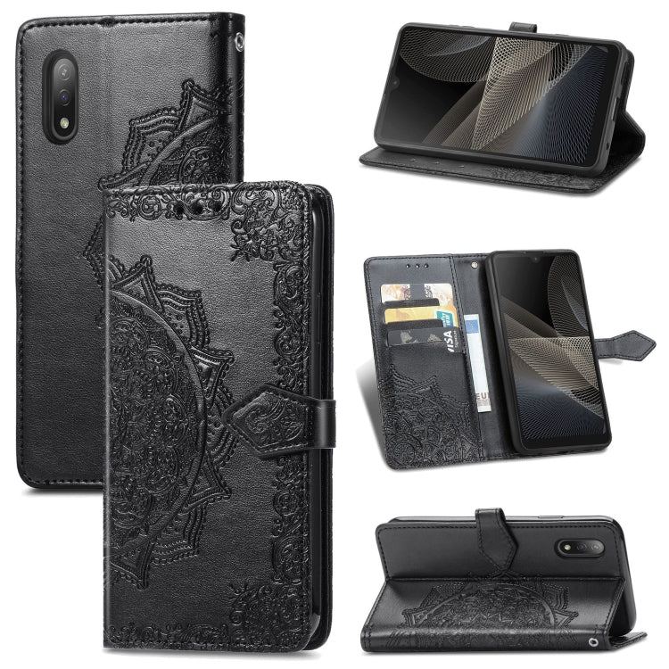 For Sony Xperia Ace II Mandala Flower Embossed Horizontal Flip Leather Case with Bracket / Card Slot / Wallet / Lanyard