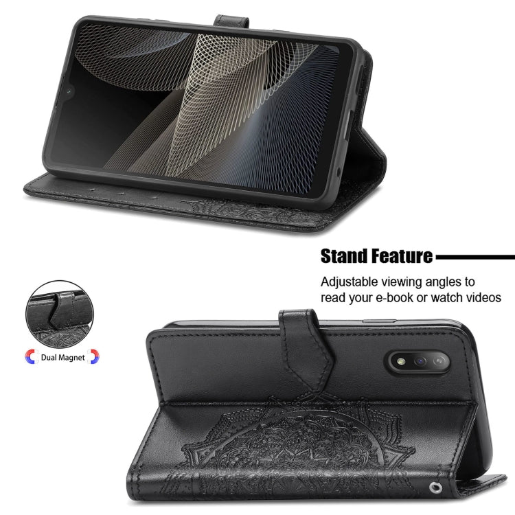 For Sony Xperia Ace II Mandala Flower Embossed Horizontal Flip Leather Case with Bracket / Card Slot / Wallet / Lanyard