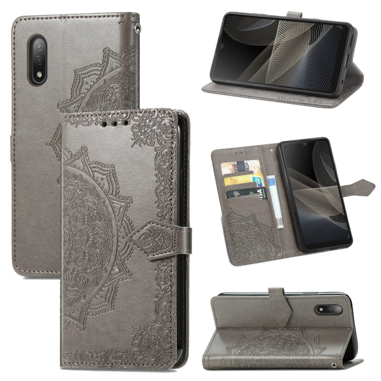 For Sony Xperia Ace II Mandala Flower Embossed Horizontal Flip Leather Case with Bracket / Card Slot / Wallet / Lanyard