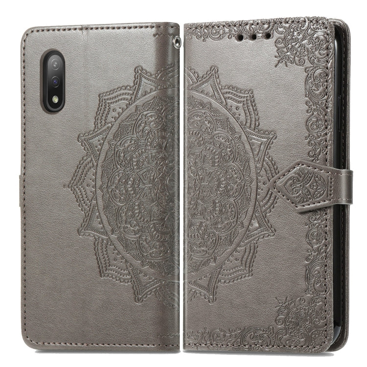 For Sony Xperia Ace II Mandala Flower Embossed Horizontal Flip Leather Case with Bracket / Card Slot / Wallet / Lanyard