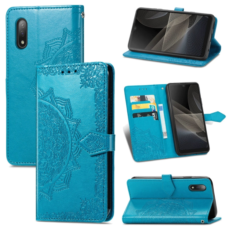 For Sony Xperia Ace II Mandala Flower Embossed Horizontal Flip Leather Case with Bracket / Card Slot / Wallet / Lanyard