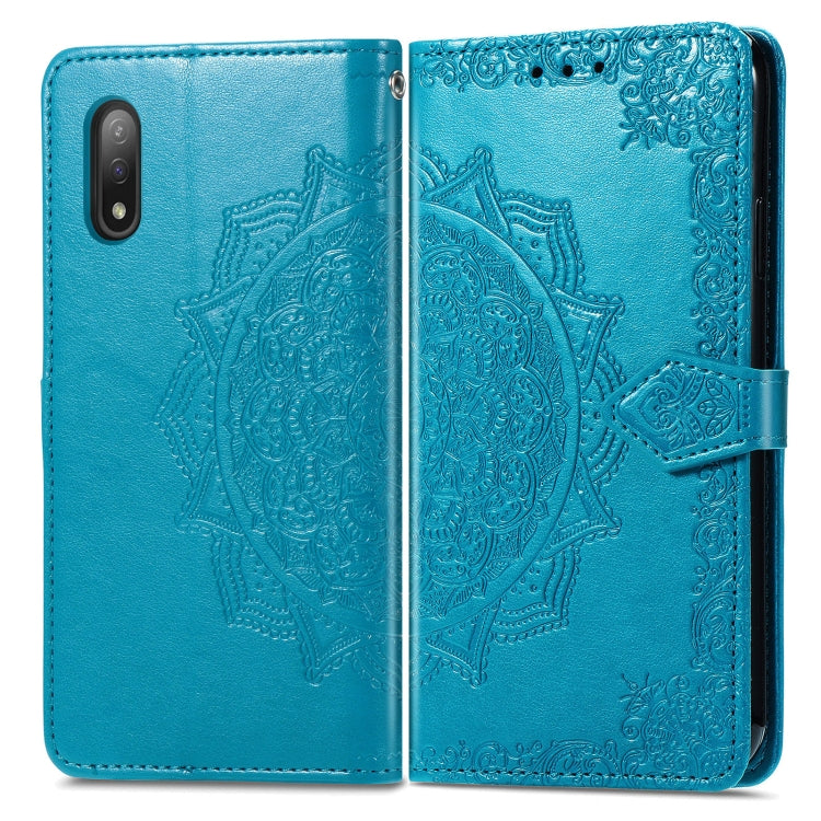 For Sony Xperia Ace II Mandala Flower Embossed Horizontal Flip Leather Case with Bracket / Card Slot / Wallet / Lanyard