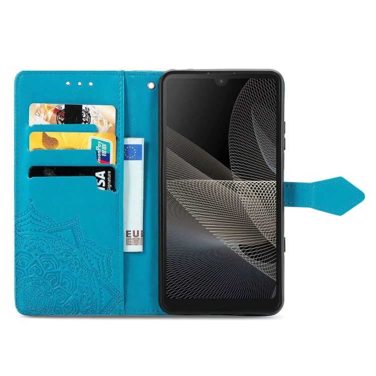 For Sony Xperia Ace II Mandala Flower Embossed Horizontal Flip Leather Case with Bracket / Card Slot / Wallet / Lanyard