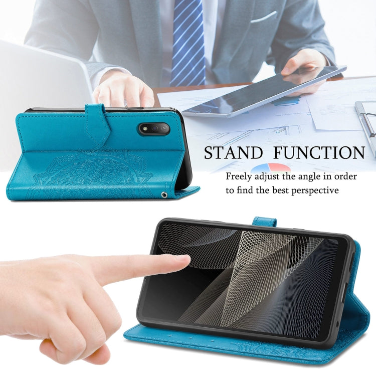 For Sony Xperia Ace II Mandala Flower Embossed Horizontal Flip Leather Case with Bracket / Card Slot / Wallet / Lanyard