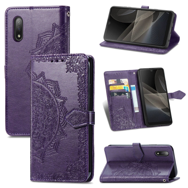 For Sony Xperia Ace II Mandala Flower Embossed Horizontal Flip Leather Case with Bracket / Card Slot / Wallet / Lanyard