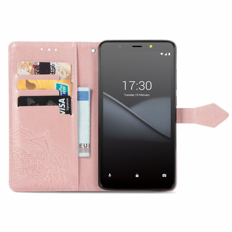 For TECNO Pop 3 Mandala Flower Embossed Horizontal Flip Leather Case with Bracket / Card Slot / Wallet / Lanyard