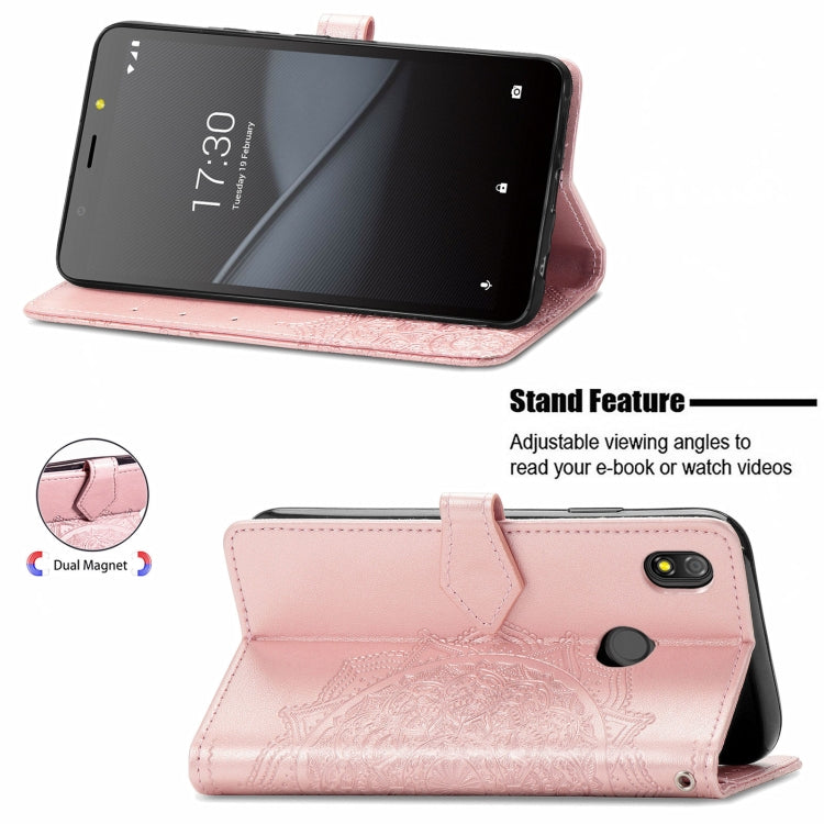 For TECNO Pop 3 Mandala Flower Embossed Horizontal Flip Leather Case with Bracket / Card Slot / Wallet / Lanyard