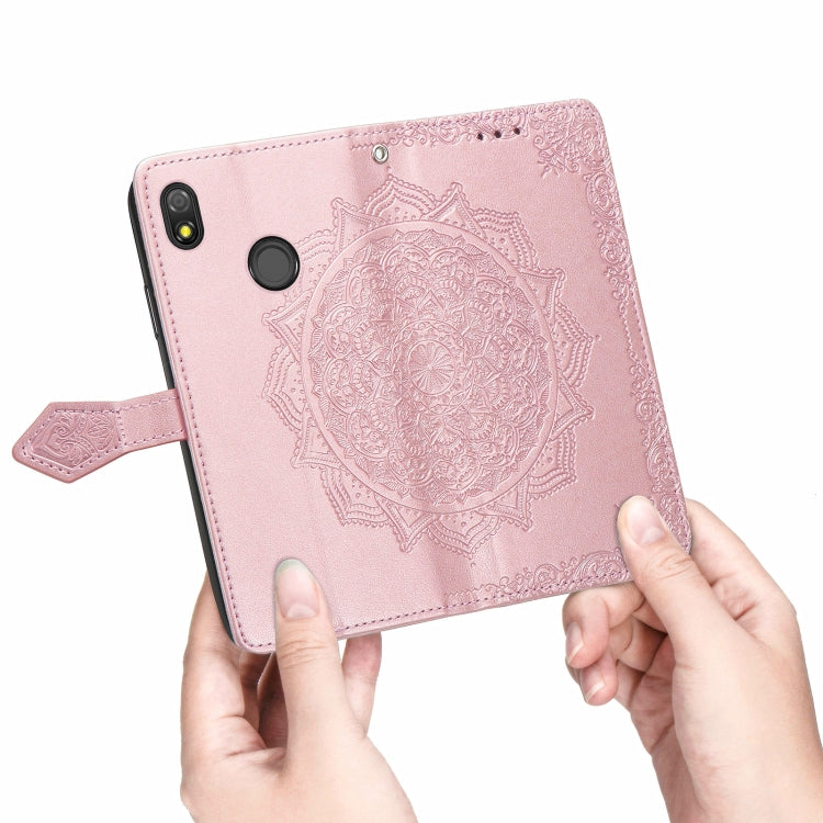 For TECNO Pop 3 Mandala Flower Embossed Horizontal Flip Leather Case with Bracket / Card Slot / Wallet / Lanyard