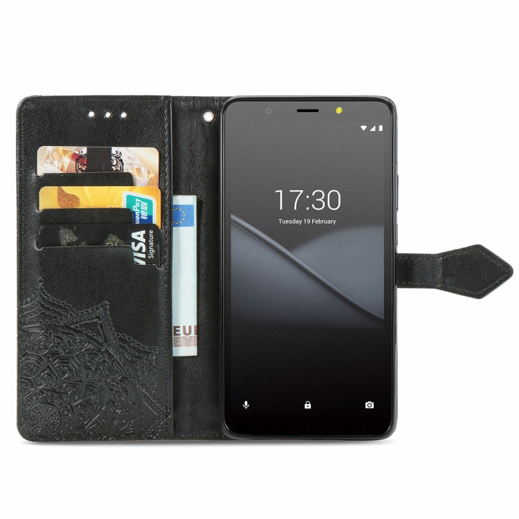 For TECNO Pop 3 Mandala Flower Embossed Horizontal Flip Leather Case with Bracket / Card Slot / Wallet / Lanyard