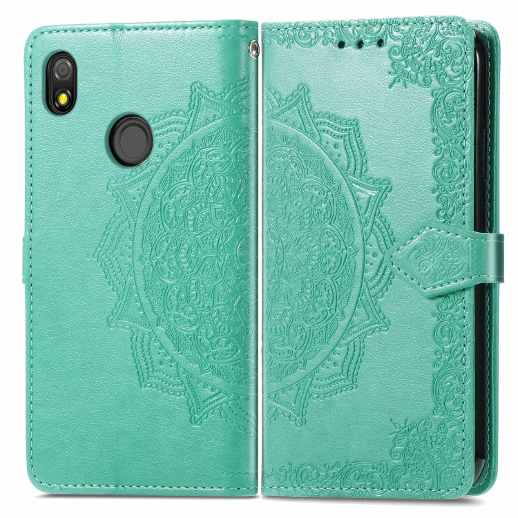 For TECNO Pop 3 Mandala Flower Embossed Horizontal Flip Leather Case with Bracket / Card Slot / Wallet / Lanyard