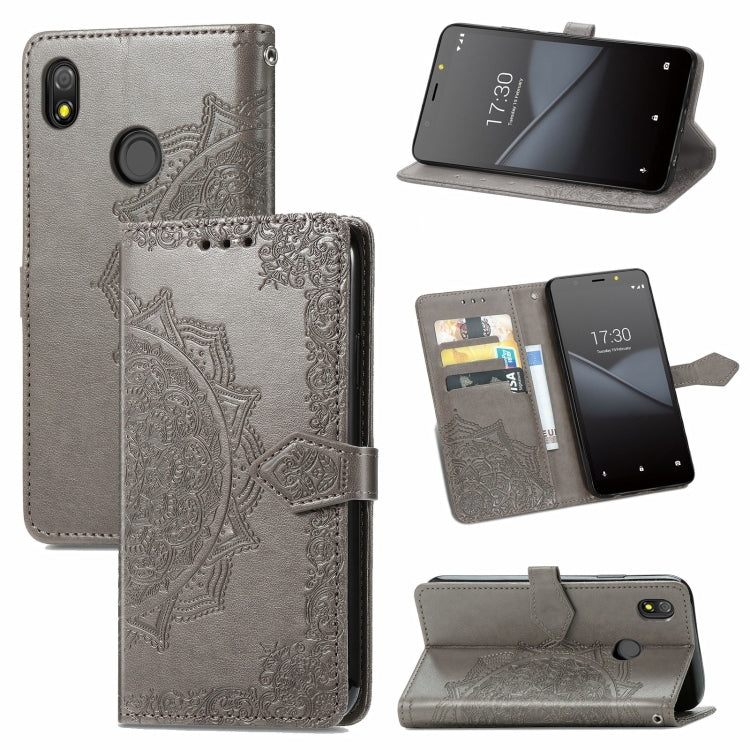For TECNO Pop 3 Mandala Flower Embossed Horizontal Flip Leather Case with Bracket / Card Slot / Wallet / Lanyard