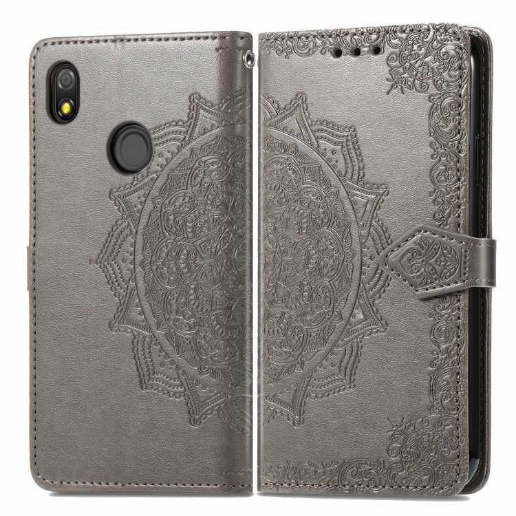 For TECNO Pop 3 Mandala Flower Embossed Horizontal Flip Leather Case with Bracket / Card Slot / Wallet / Lanyard