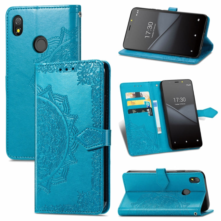 For TECNO Pop 3 Mandala Flower Embossed Horizontal Flip Leather Case with Bracket / Card Slot / Wallet / Lanyard