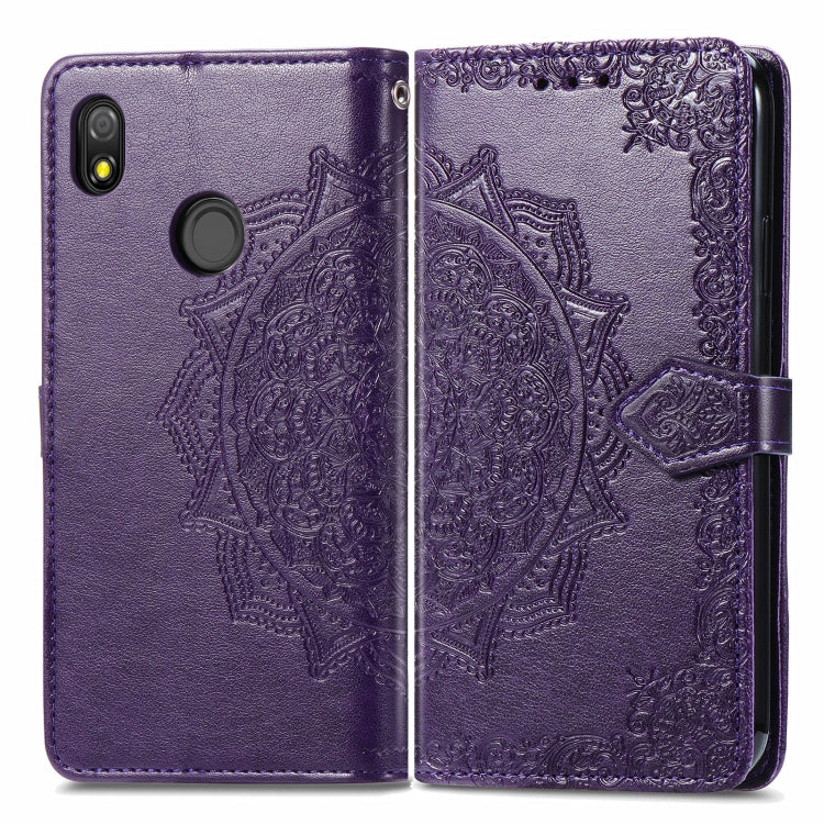 For TECNO Pop 3 Mandala Flower Embossed Horizontal Flip Leather Case with Bracket / Card Slot / Wallet / Lanyard