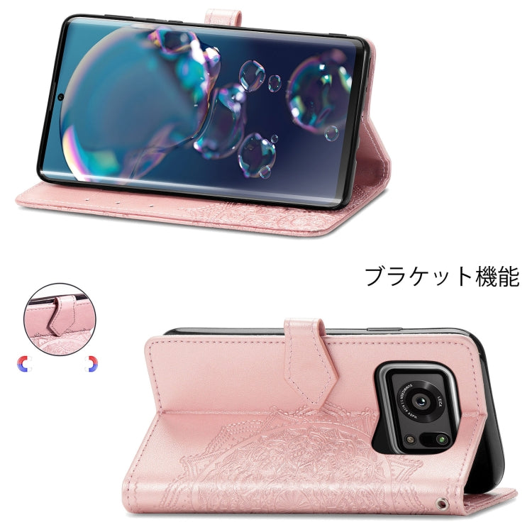 For Sharp R6 Mandala Flower Embossed Horizontal Flip Leather Case with Bracket / Card Slot / Wallet / Lanyard