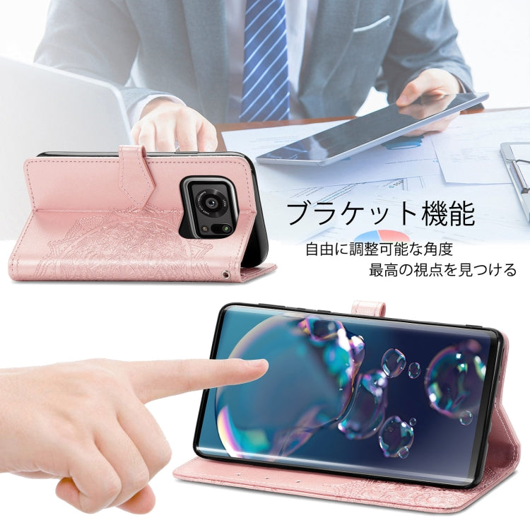 For Sharp R6 Mandala Flower Embossed Horizontal Flip Leather Case with Bracket / Card Slot / Wallet / Lanyard