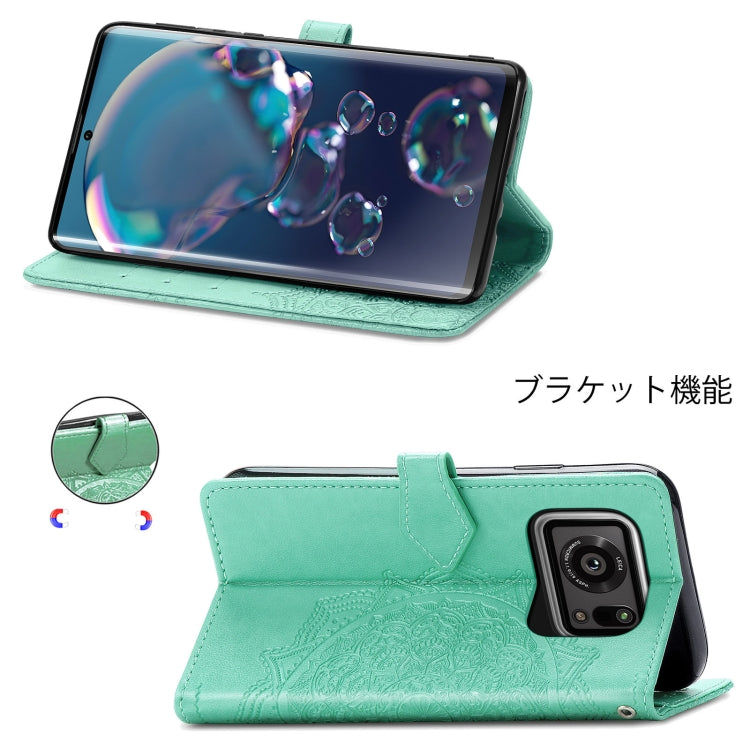 For Sharp R6 Mandala Flower Embossed Horizontal Flip Leather Case with Bracket / Card Slot / Wallet / Lanyard